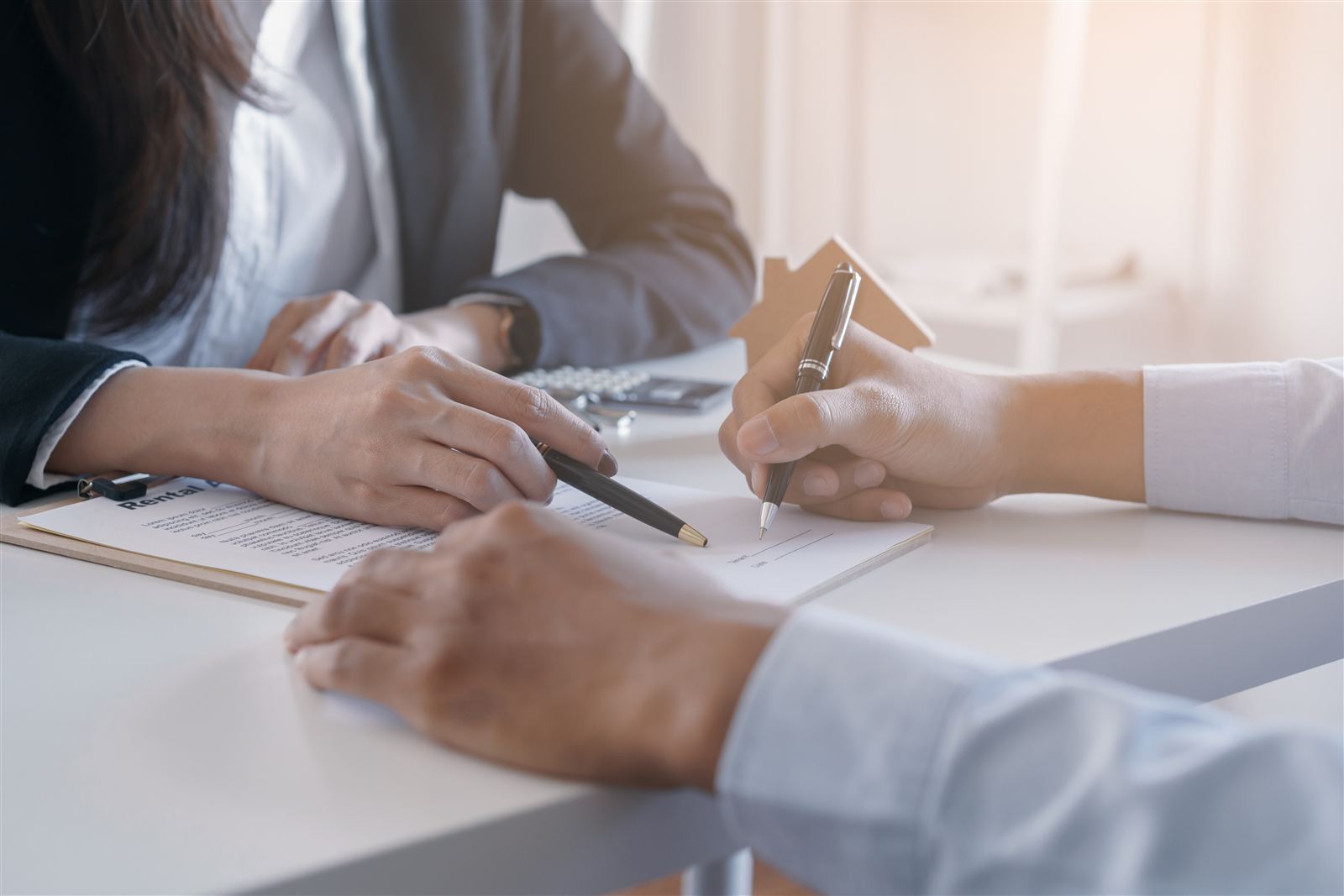 A tenancy agreement being signed